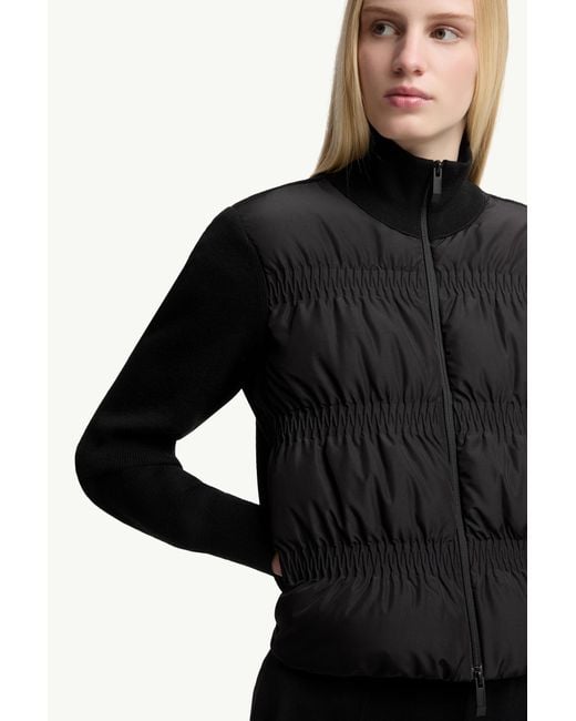 Cárdigan Con Cremallera De Lana Acolchada, Mujer, Talla Moncler de color Black