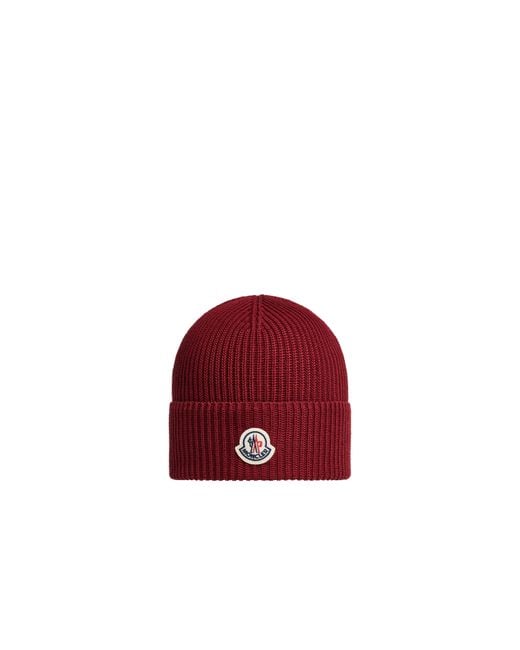 Moncler Red Cotton Beanie for men