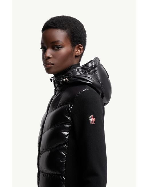 Cardigan Zippé En Molleton Matelassé Moncler en coloris Black