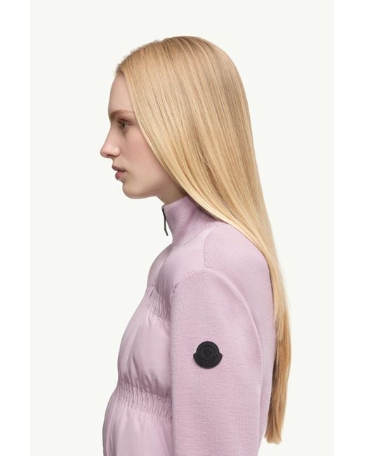 Cárdigan Con Cremallera De Lana Acolchada, Mujer, Talla Moncler de color Purple