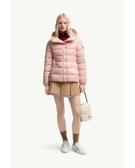Moncler Pink Barante Hooded Short Down Jacket