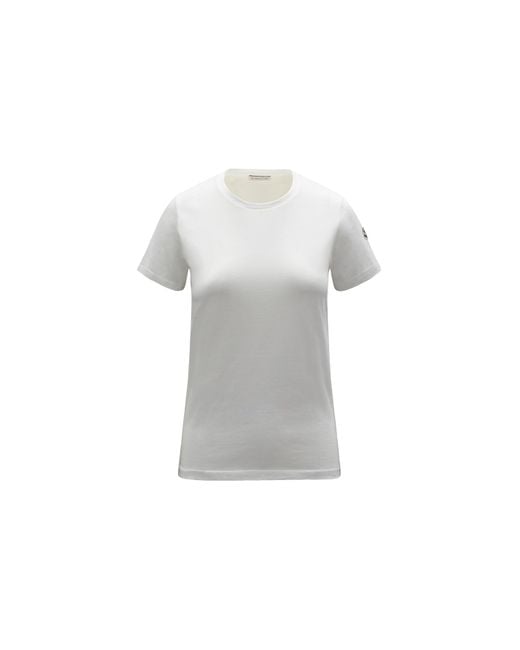Camiseta en punto de algodón Moncler de color Gray