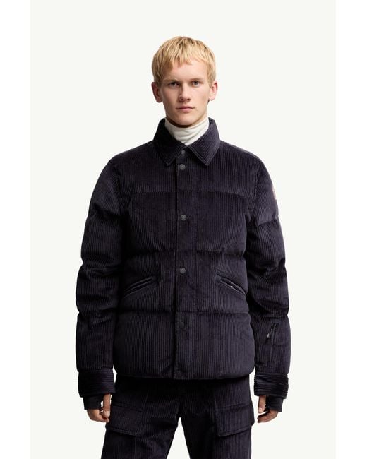 Moncler Blue Elgon Corduroy Down Ski Jacket for men