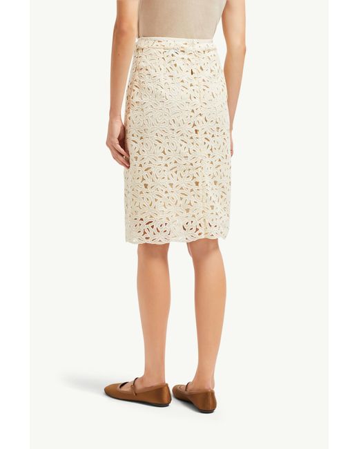 Moncler Natural Macramé Knee-Length Skirt