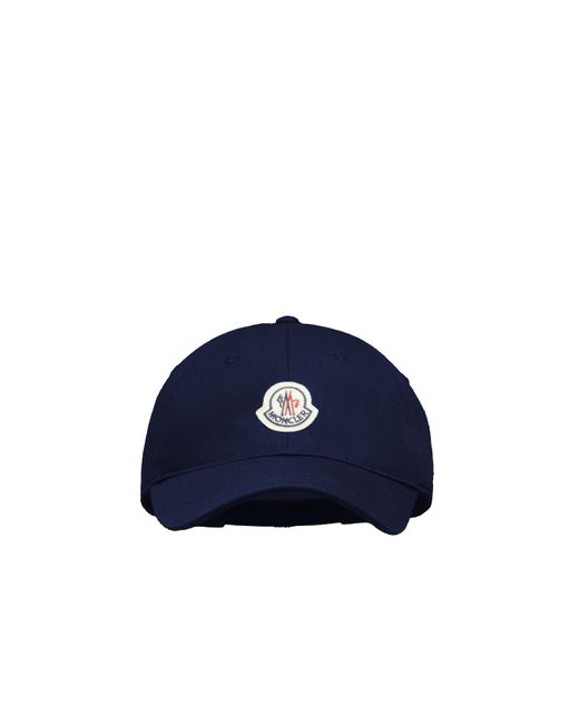 Moncler Blue Gabardine Baseball Cap for men