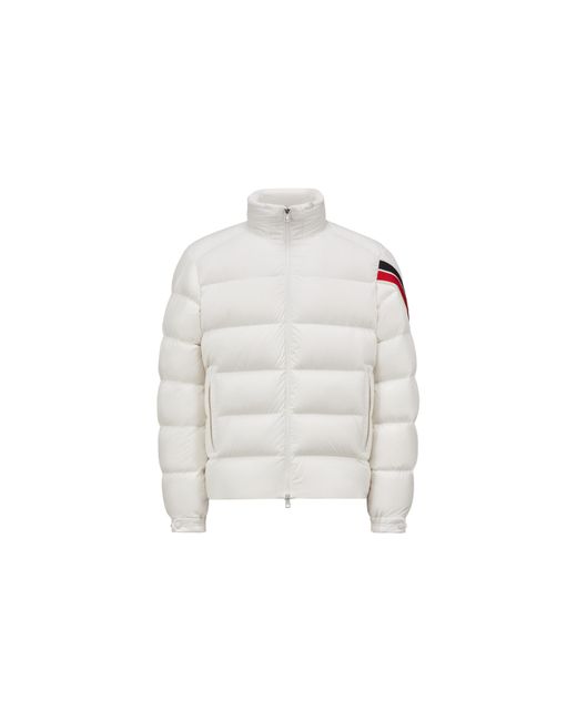 Moncler White Solayan Hooded Short Down Jacket for men