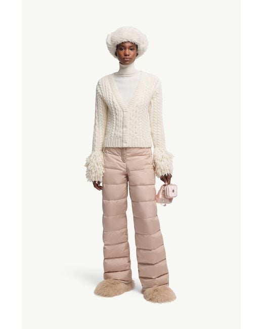 Moncler Natural Strickjacke Mit V-Ausschnitt Aus Alpakamischung, Damen, Größe