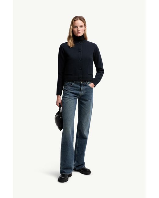 Sudadera De Lana Acolchado, Mujer, Talla Moncler de color Blue