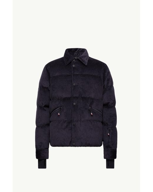 Moncler Blue Elgon Corduroy Down Ski Jacket for men