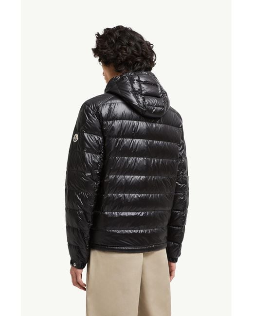 Moncler Black Gliere Hooded Short Down Jacket for men