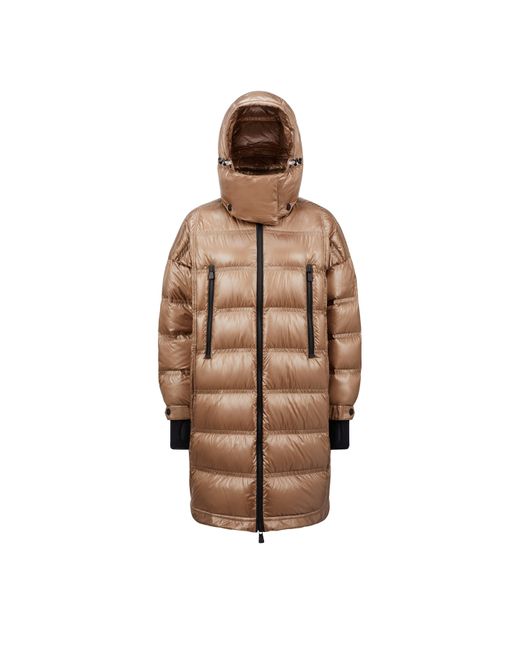 Moncler Brown Rochelairs Hooded Long Down Jacket