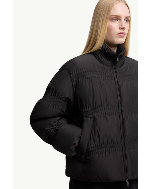 Moncler Black Ravignan Gather-Quilted Short Down Jacket