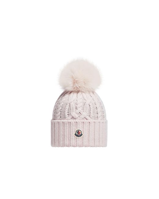 Moncler Pink Wool & Cashmere Beanie With Pom Pom