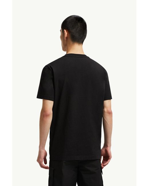 Camiseta De Algodón Con Motivo De Logotipo Difuminado, Hombre, Talla Moncler de hombre de color Black
