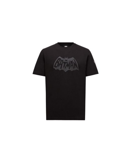 Moncler Rubberized Batman Logo Cotton T-Shirt in Black for Men