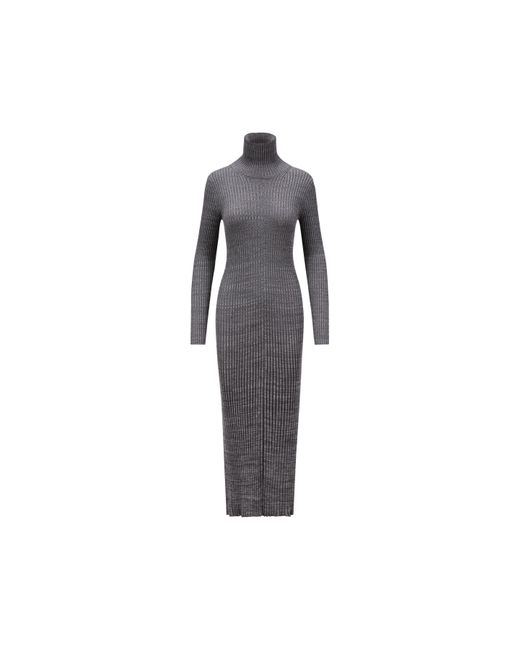 Moncler Gray Wool Midi Dress