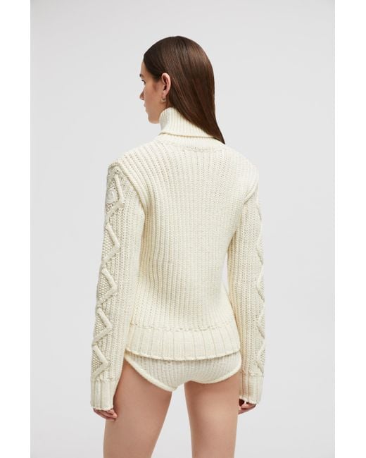 Moncler White Wool Turtleneck Jumper