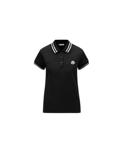 Moncler Logo Patch Polo Shirt Black