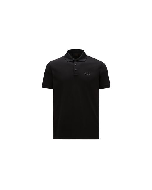 Polo à logo Moncler pour homme en coloris Black