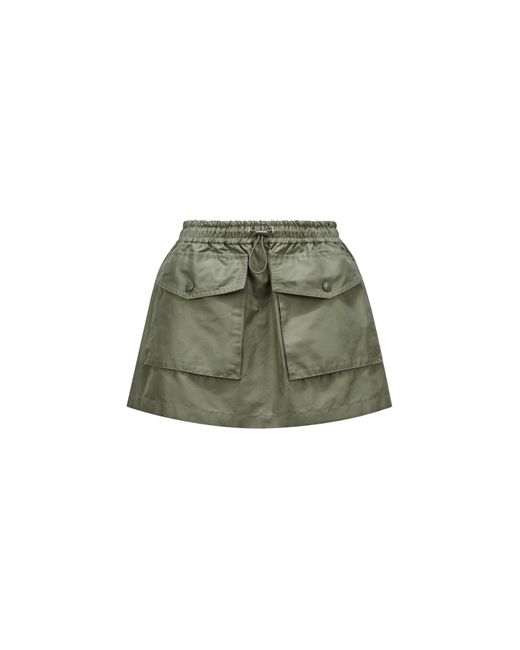 Moncler Green Taffeta Mini Skirt