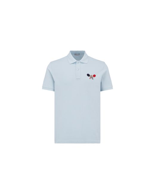 Polo à empiècement logo tennis Moncler pour homme en coloris Blue