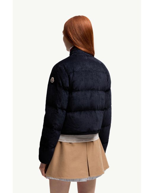 Moncler Essarts Braided Trim Corduroy Short Down Jacket in