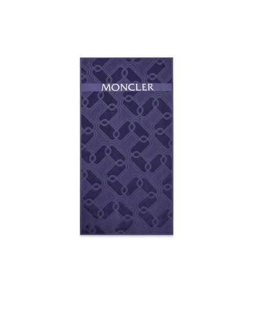Serviette de plage à logo Moncler en coloris Blue