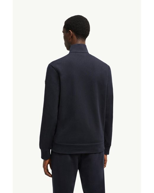 Sweat En Coton Et Cachemire À Bordure En Daim Moncler pour homme en coloris Blue