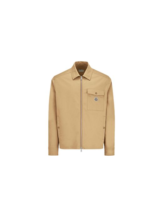 Moncler Natural Cotton Gabardine Zip-Up Shirt Jacket for men