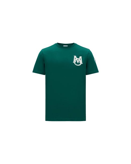 T-shirt con monogramma da Uomo di Moncler in Verde | Lyst