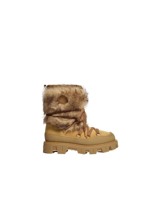 Moncler Natural Peak Après Suede & Shearling Boots