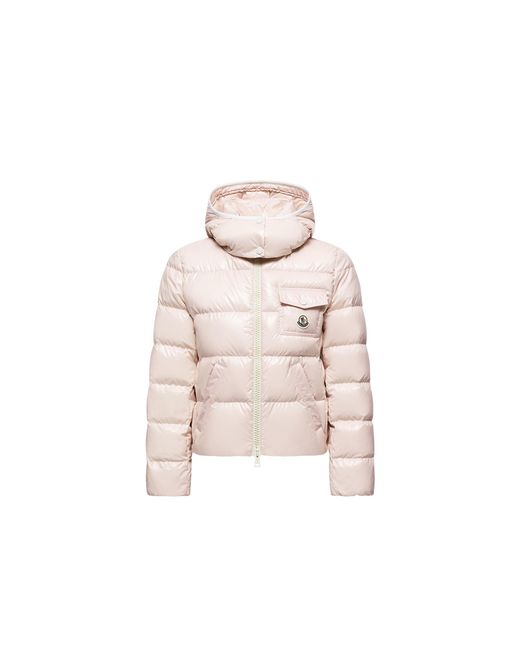 Moncler Pink Andro Hooded Short Down Jacket