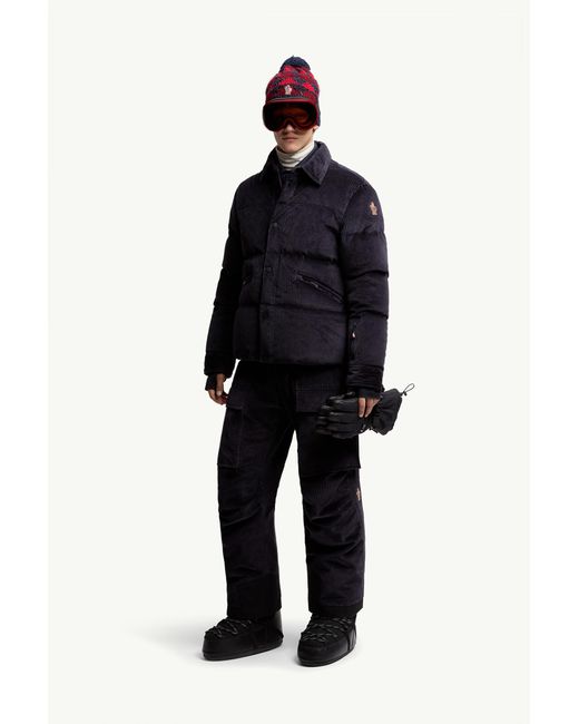 Moncler Blue Elgon Corduroy Down Ski Jacket for men