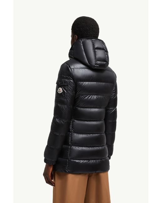 Moncler Black Glements Hooded Mid-Length Down Jacket