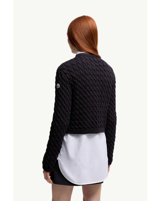 Moncler Black Cotton Blend Cardigan