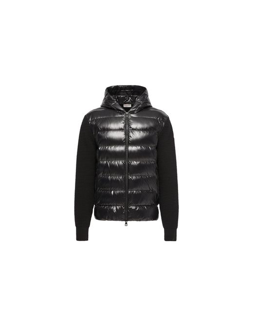 Moncler Black Moncler Cashmere & Wool Blend Padded Zip-Up Cardigan for men