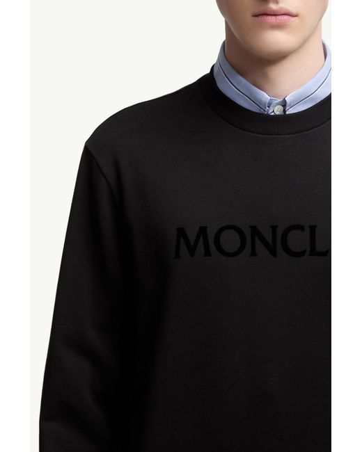 Sweat En Coton Avec Logo Moncler pour homme en coloris Black