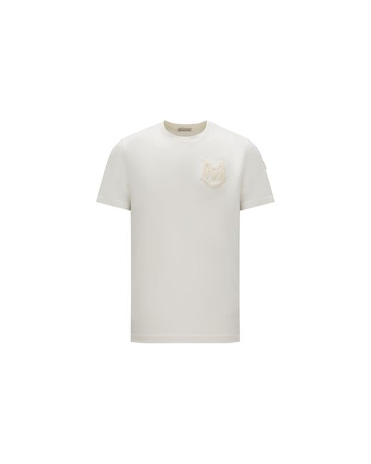 Moncler White Monogram T-shirt for men