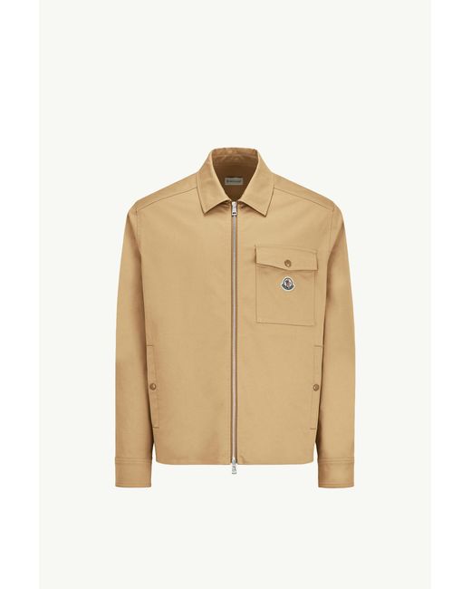 Moncler Natural Cotton Gabardine Zip-Up Shirt Jacket for men