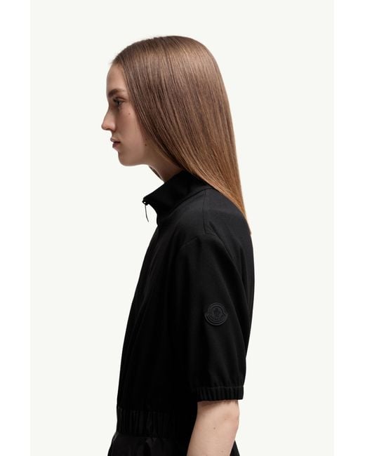 Moncler Black Midi-Kleid Aus Satin, Damen, Größe