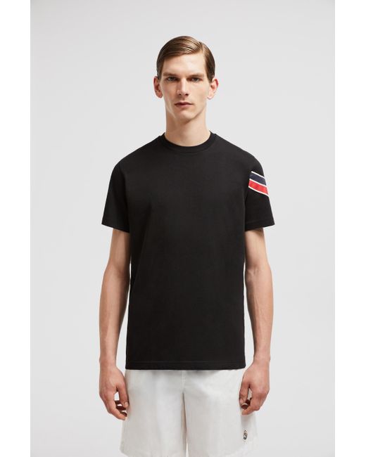 Moncler Black Tricolor Cotton T-Shirt for men