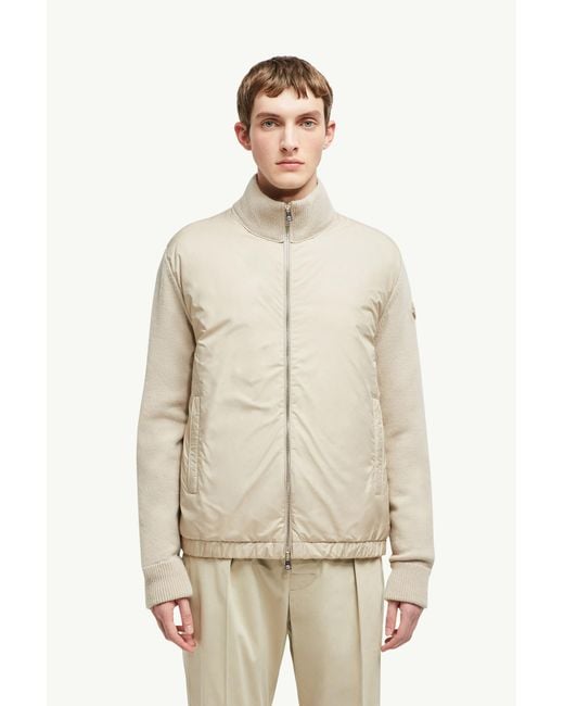 Moncler Natural Padded Wool & Cashmere Zip-Up Cardigan for men