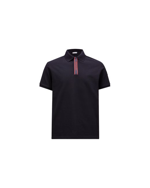 Moncler Blue Logo Motif Polo Shirt for men