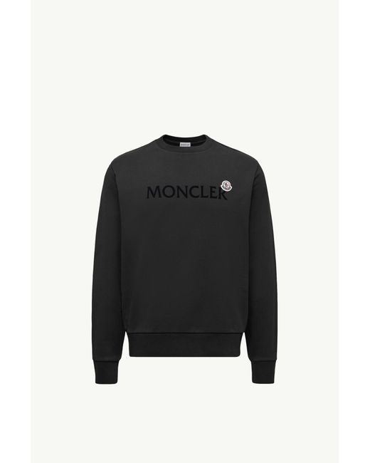 Sweat En Coton Avec Logo Moncler pour homme en coloris Black