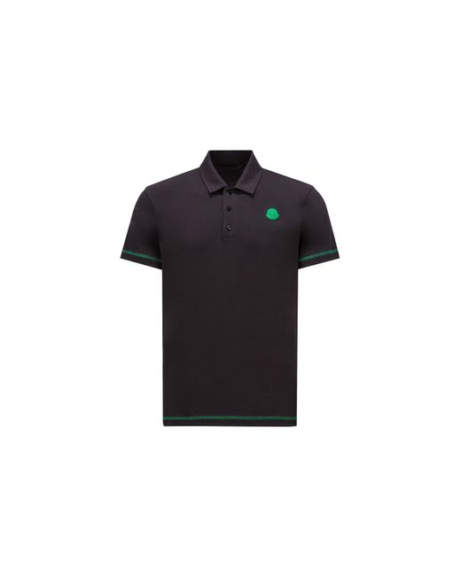 Moncler Black Logo Patch Polo Shirt for men