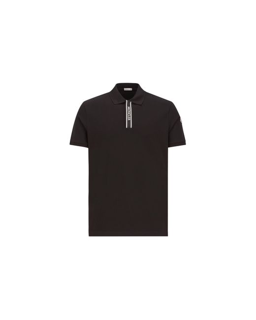 Moncler Black Logo Motif Polo Shirt for men