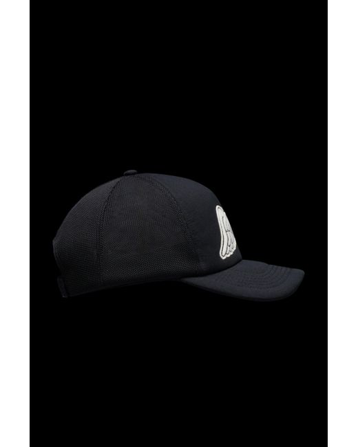 Moncler Wing Patch Baseball Cap in Black | Lyst