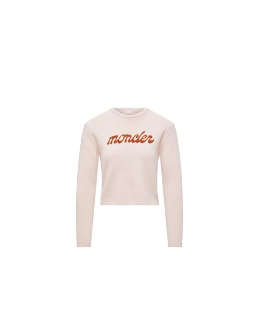 Pull En Laine Et Cachemire À Logo Brodé Moncler en coloris Pink