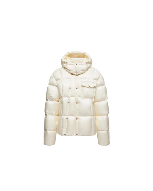 Piumino Corto Con Cappuccio Serfanto, Uomo, Taglia di Moncler in White da Uomo