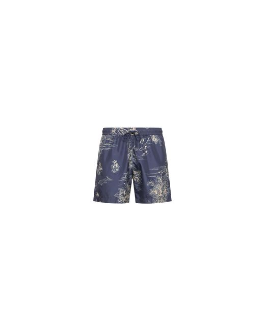 Moncler Blue Moncler Floral Print Swim Shorts for men